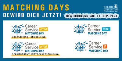 Jetzt bewerben: Matching Days WiWi, MINT & IT – Wintersemester 2023